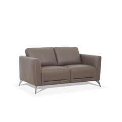 Malaga Taupe Leather Loveseat - Ornate Home