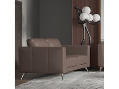 Malaga Taupe Leather Loveseat - Ornate Home
