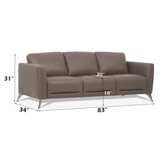 Malaga Taupe Leather Sofa - Ornate Home