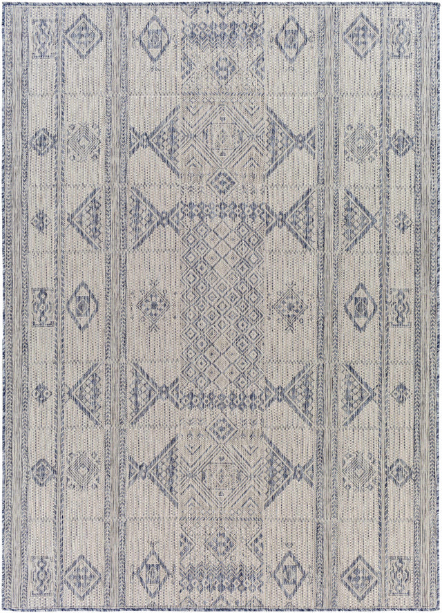 Malamig Gray & Blue Outdoor Area Rug - Clearance - Ornate Home