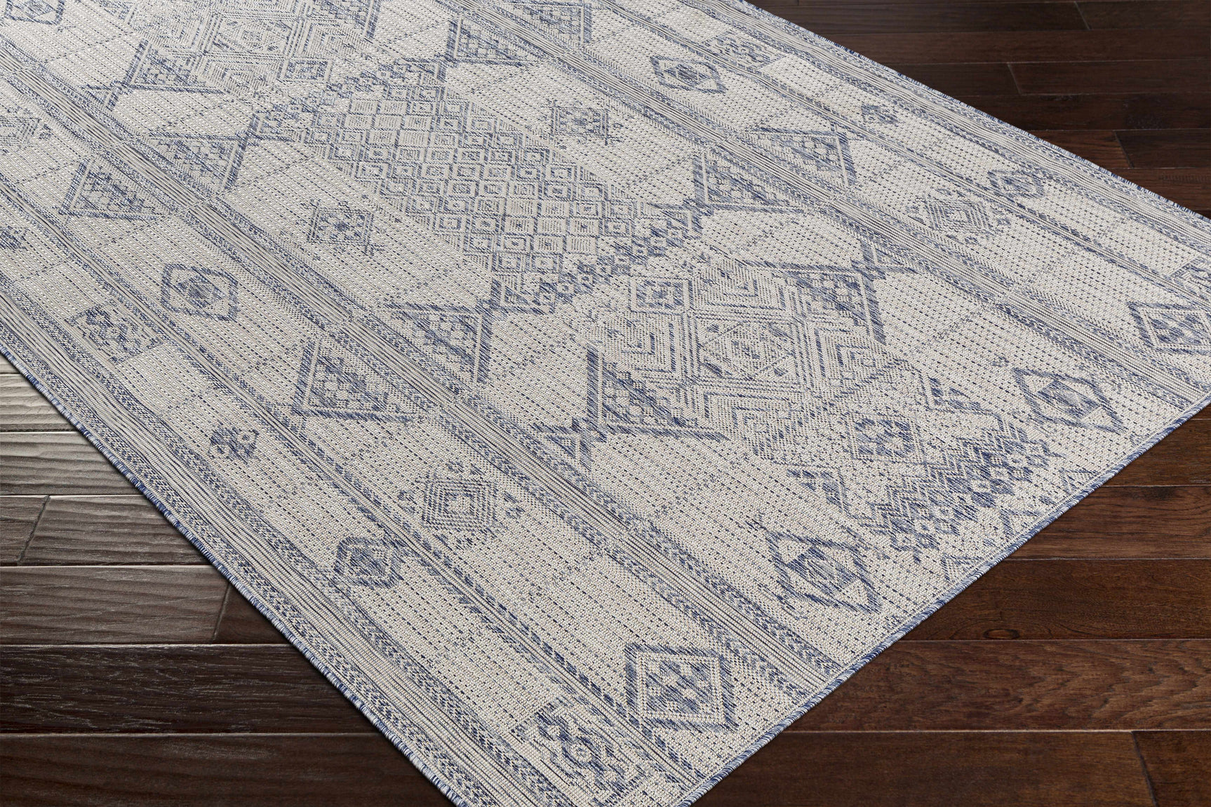 Malamig Gray & Blue Outdoor Area Rug - Clearance - Ornate Home