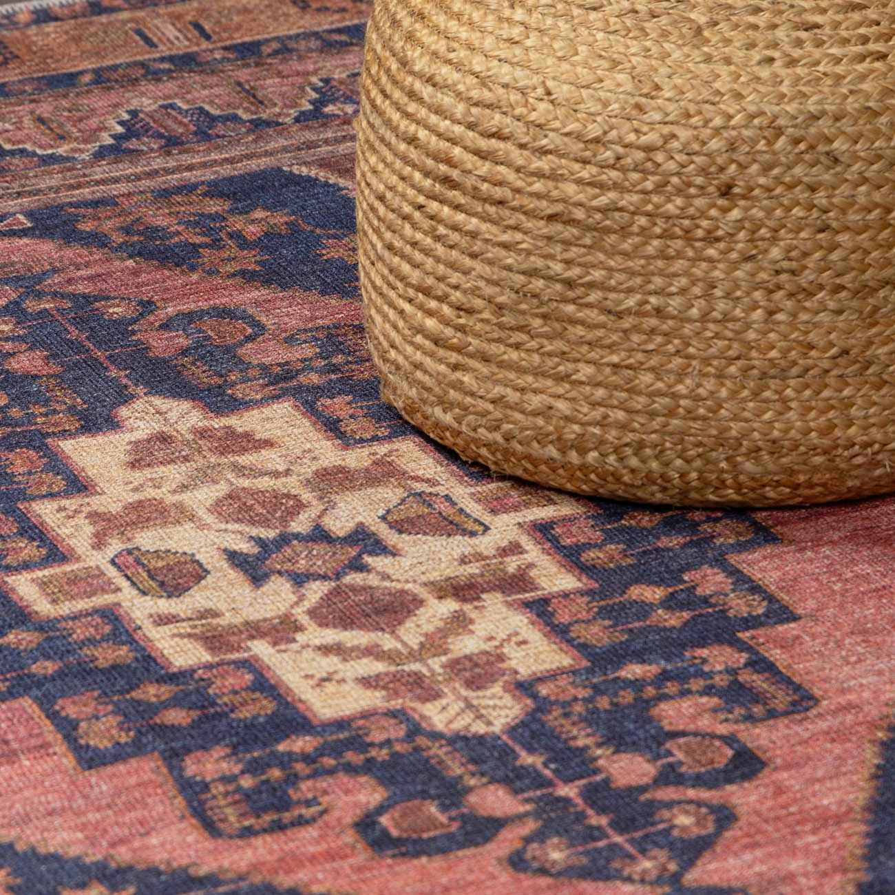 Malamote Vintage Flat Pile Washable Rug - Ornate Home