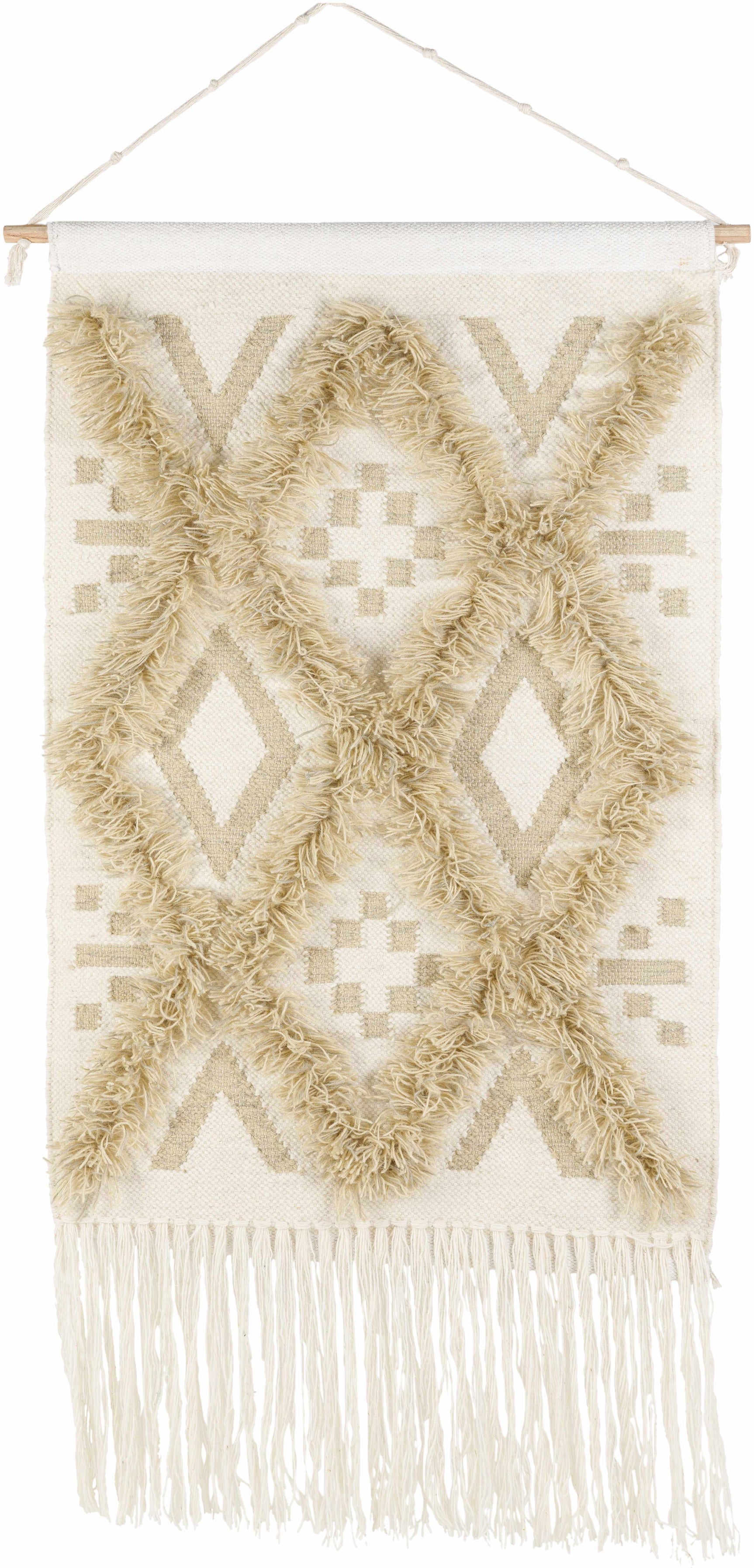 Malay Cream Diamond Fringe Wall Hanging - Clearance - Ornate Home