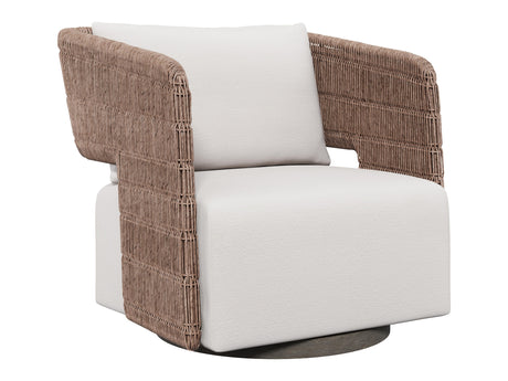 Maldives Hazelnut/Beige/Cream Outdoor Swivel Chair - Ornate Home