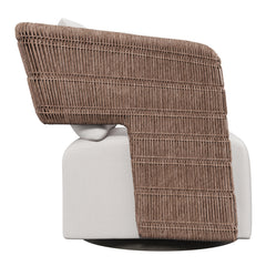 Maldives Hazelnut/Beige/Cream Outdoor Swivel Chair - Ornate Home