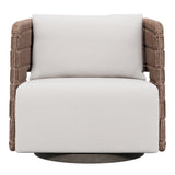 Maldives Hazelnut/Beige/Cream Outdoor Swivel Chair - Ornate Home