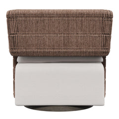 Maldives Hazelnut/Beige/Cream Outdoor Swivel Chair - Ornate Home