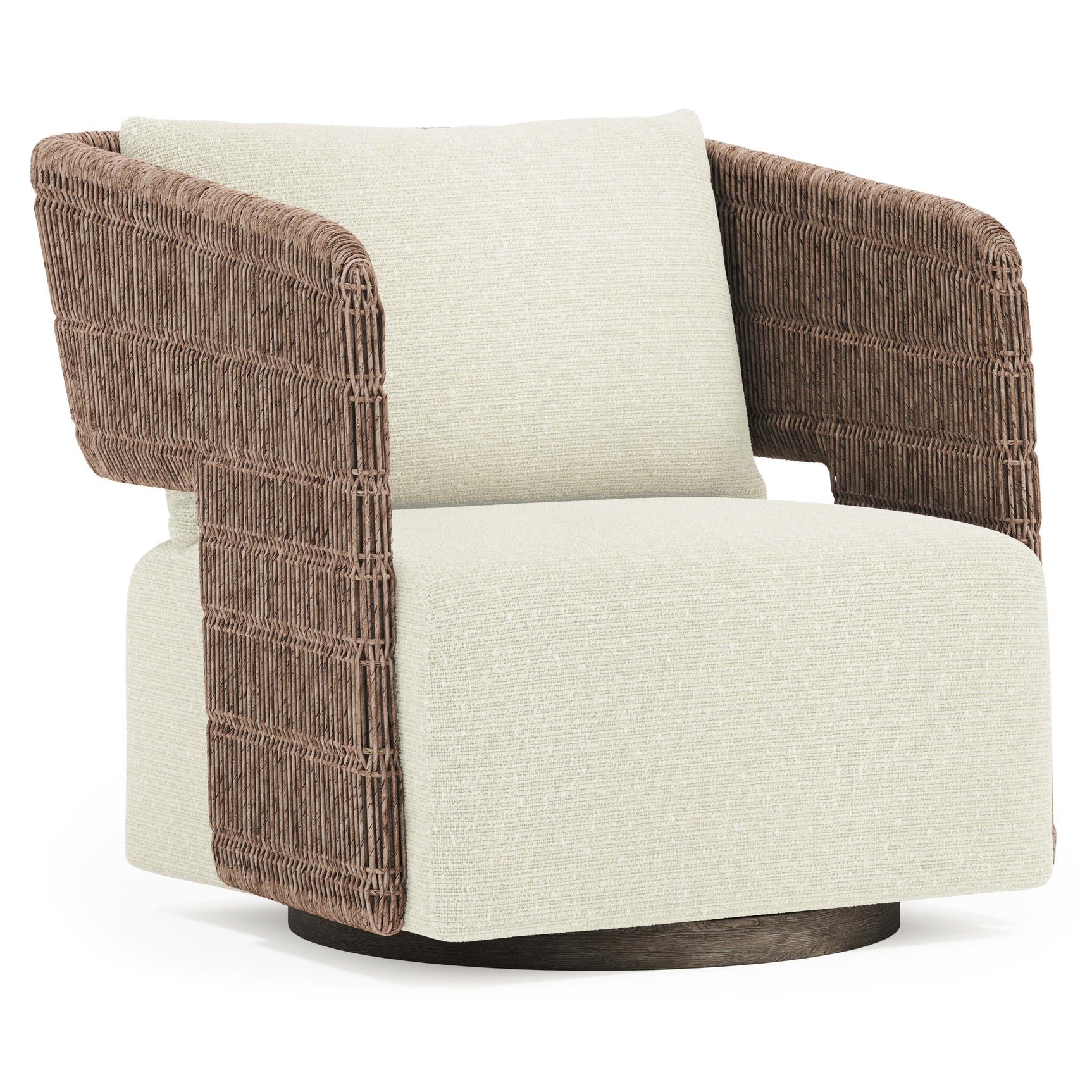 Maldives Hazelnut Outdoor Swivel Chair - Ornate Home