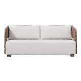 Maldives Hazelnut/White/Cream Outdoor Sofa - Ornate Home