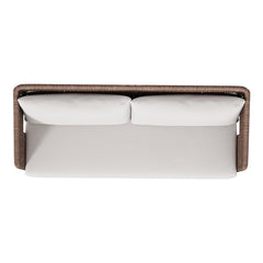 Maldives Hazelnut/White/Cream Outdoor Sofa - Ornate Home