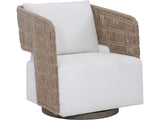 Maldives Hazelnut/White/Cream Outdoor Swivel Chair - Ornate Home