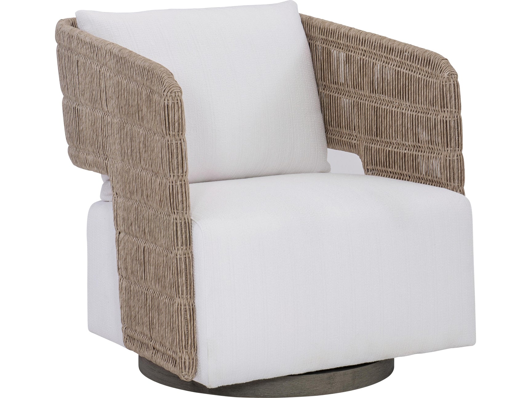 Maldives Hazelnut/White/Cream Outdoor Swivel Chair - Ornate Home