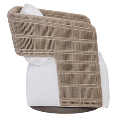 Maldives Hazelnut/White/Cream Outdoor Swivel Chair - Ornate Home