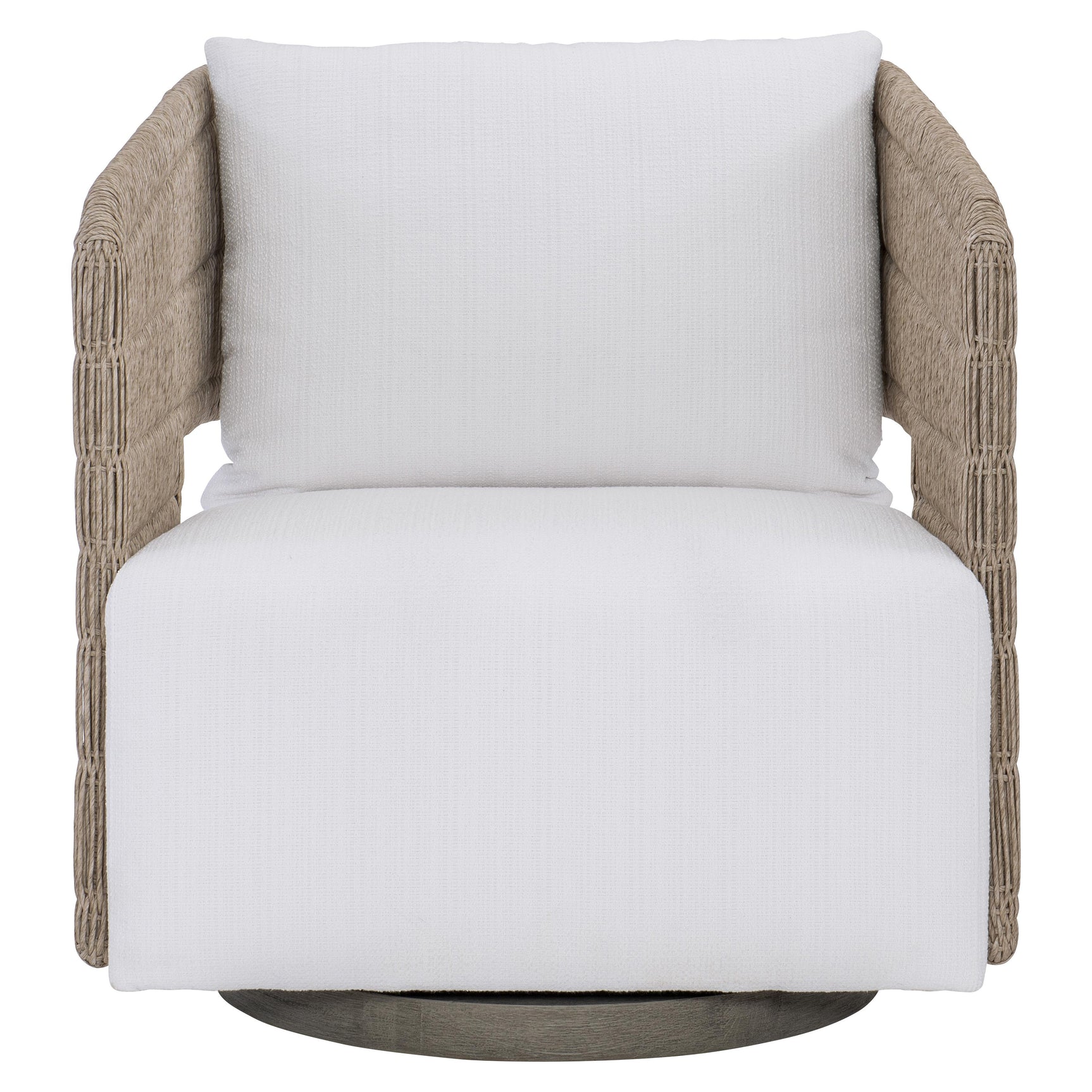 Maldives Hazelnut/White/Cream Outdoor Swivel Chair - Ornate Home