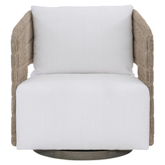 Maldives Hazelnut/White/Cream Outdoor Swivel Chair - Ornate Home
