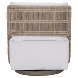 Maldives Hazelnut/White/Cream Outdoor Swivel Chair - Ornate Home