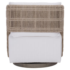 Maldives Hazelnut/White/Cream Outdoor Swivel Chair - Ornate Home