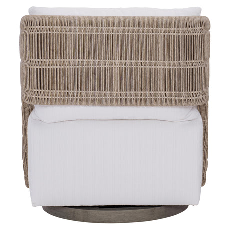 Maldives Hazelnut/White/Cream Outdoor Swivel Chair - Ornate Home