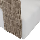 Maldives Hazelnut/White/Cream Outdoor Swivel Chair - Ornate Home