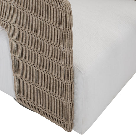 Maldives Hazelnut/White/Cream Outdoor Swivel Chair - Ornate Home