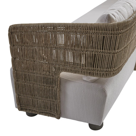 Maldives Weathered Teak/Hazelnut Outdoor Sofa - Ornate Home