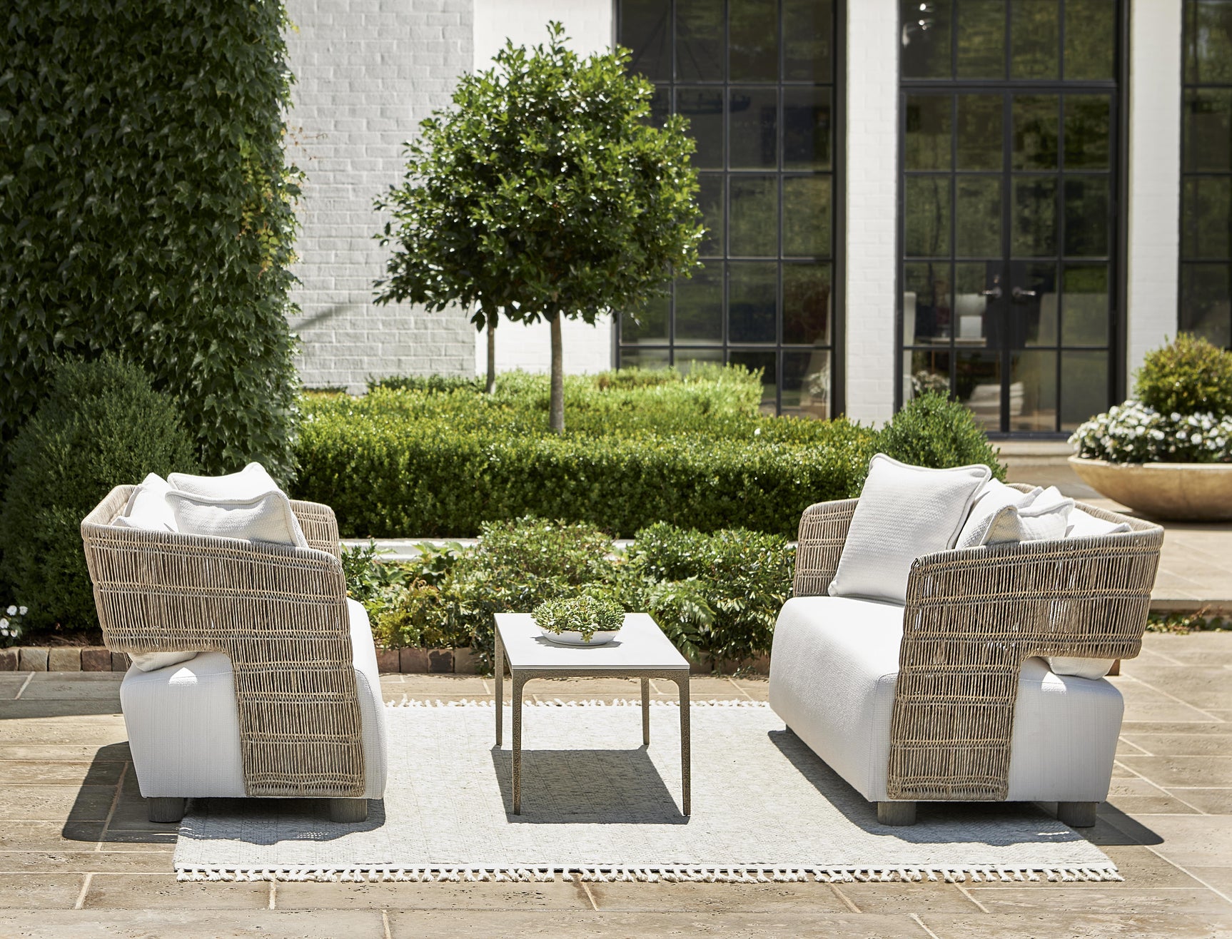 Maldives Weathered Teak/Hazelnut Outdoor Sofa - Ornate Home