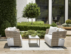 Maldives Weathered Teak/Hazelnut Outdoor Sofa - Ornate Home