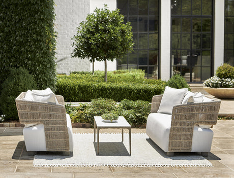 Maldives Weathered Teak/Hazelnut Outdoor Sofa - Ornate Home