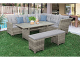 Malia Gray 6 Piece Patio Dining Set - Ornate Home