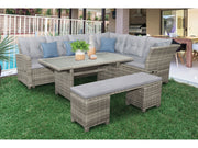Malia Gray 6 Piece Patio Dining Set - Ornate Home
