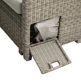 Malia Gray Sectional Set w/ Table & Bench(2 x Ottomans) - Ornate Home