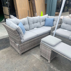 Malia Gray Sectional w/ 2 Ottomans - Ornate Home