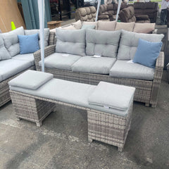 Malia Gray Sectional w/ 2 Ottomans - Ornate Home