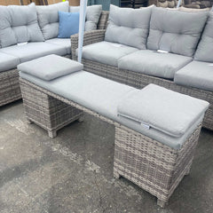 Malia Gray Sectional w/ 2 Ottomans - Ornate Home