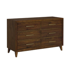 Malia Walnut 6-Drawer Dresser - Ornate Home