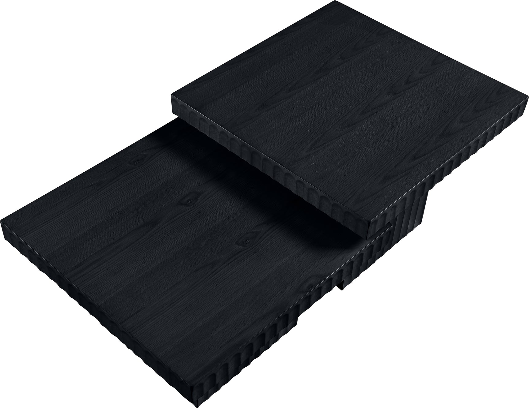 Malibu Black Wood And Oak Veneer 2-Piece Coffee Table - Ornate Home