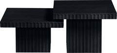Malibu Black Wood And Oak Veneer 2-Piece Coffee Table - Ornate Home