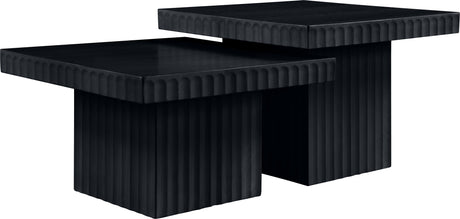 Malibu Black Wood And Oak Veneer 2-Piece Coffee Table - Ornate Home