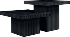 Malibu Black Wood And Oak Veneer 2-Piece Coffee Table - Ornate Home