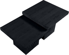 Malibu Black Wood And Oak Veneer 2-Piece Coffee Table - Ornate Home