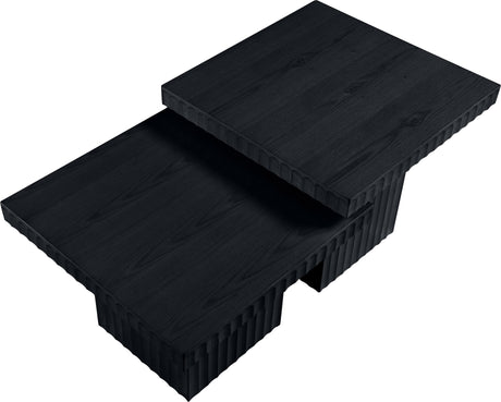 Malibu Black Wood And Oak Veneer 2-Piece Coffee Table - Ornate Home