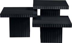 Malibu Black Wood And Oak Veneer 3-Piece Coffee Table - Ornate Home