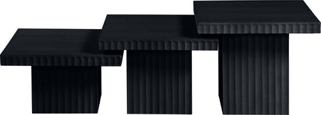 Malibu Black Wood And Oak Veneer 3-Piece Coffee Table - Ornate Home