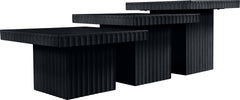 Malibu Black Wood And Oak Veneer 3-Piece Coffee Table - Ornate Home