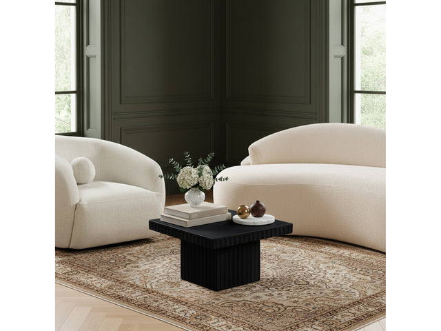 Malibu Black Wood And Oak Veneer Coffee Table - Ornate Home