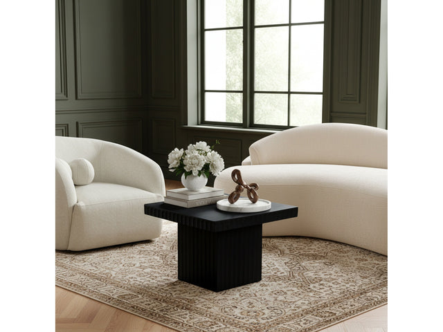 Malibu Black Wood And Oak Veneer Coffee Table - Ornate Home