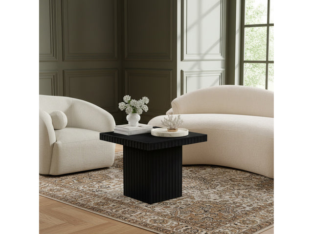 Malibu Black Wood And Oak Veneer Coffee Table - Ornate Home