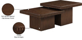 Malibu Brown Wood And Oak Veneer 2-Piece Coffee Table - Ornate Home