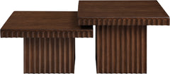 Malibu Brown Wood And Oak Veneer 2-Piece Coffee Table - Ornate Home