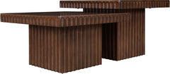 Malibu Brown Wood And Oak Veneer 2-Piece Coffee Table - Ornate Home